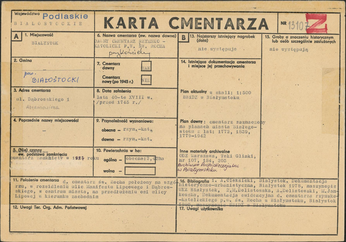 Karta cmentarza, skan nr 1