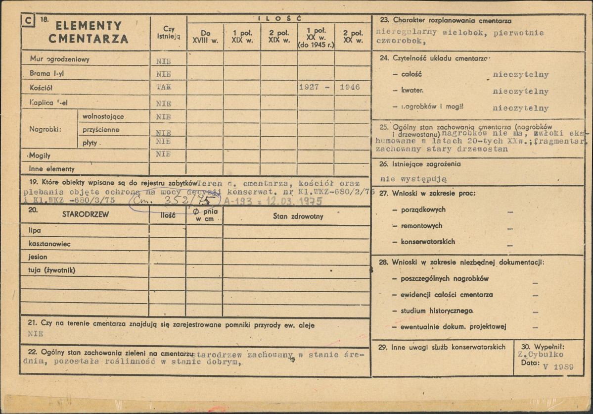 Karta cmentarza, skan nr 2