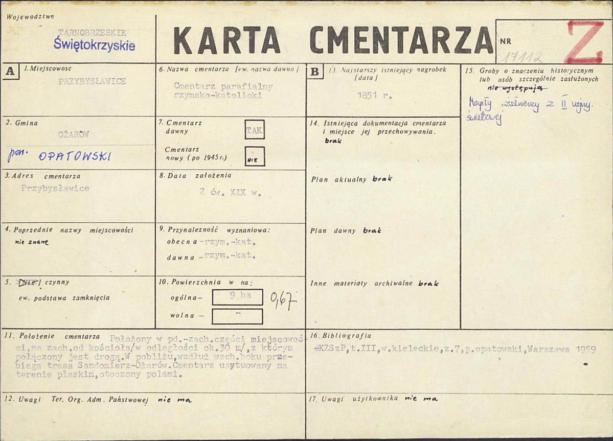 Karta cmentarza, skan nr 1