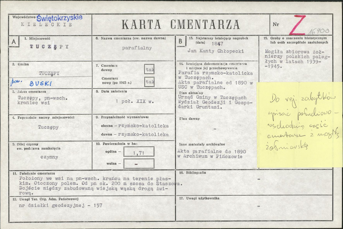 Karta cmentarza, skan nr 1