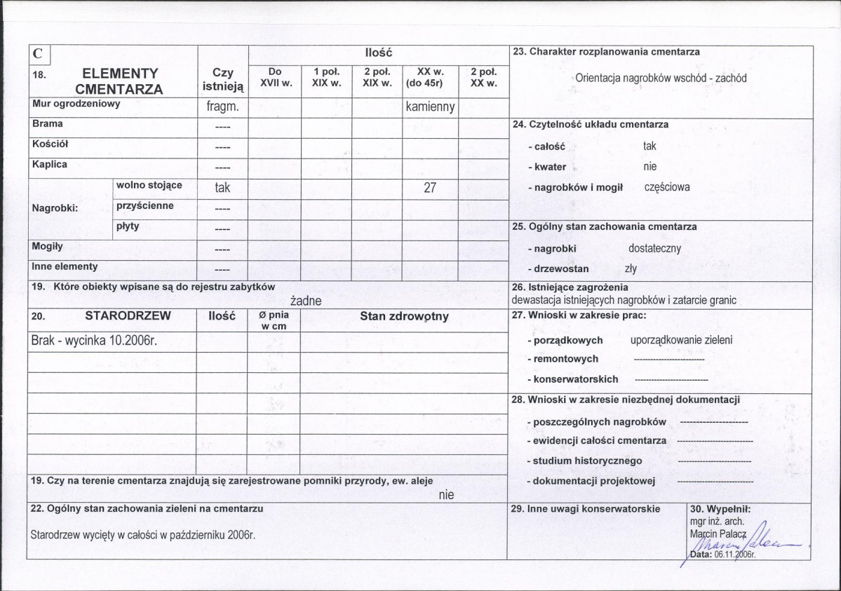 Karta cmentarza, skan nr 2