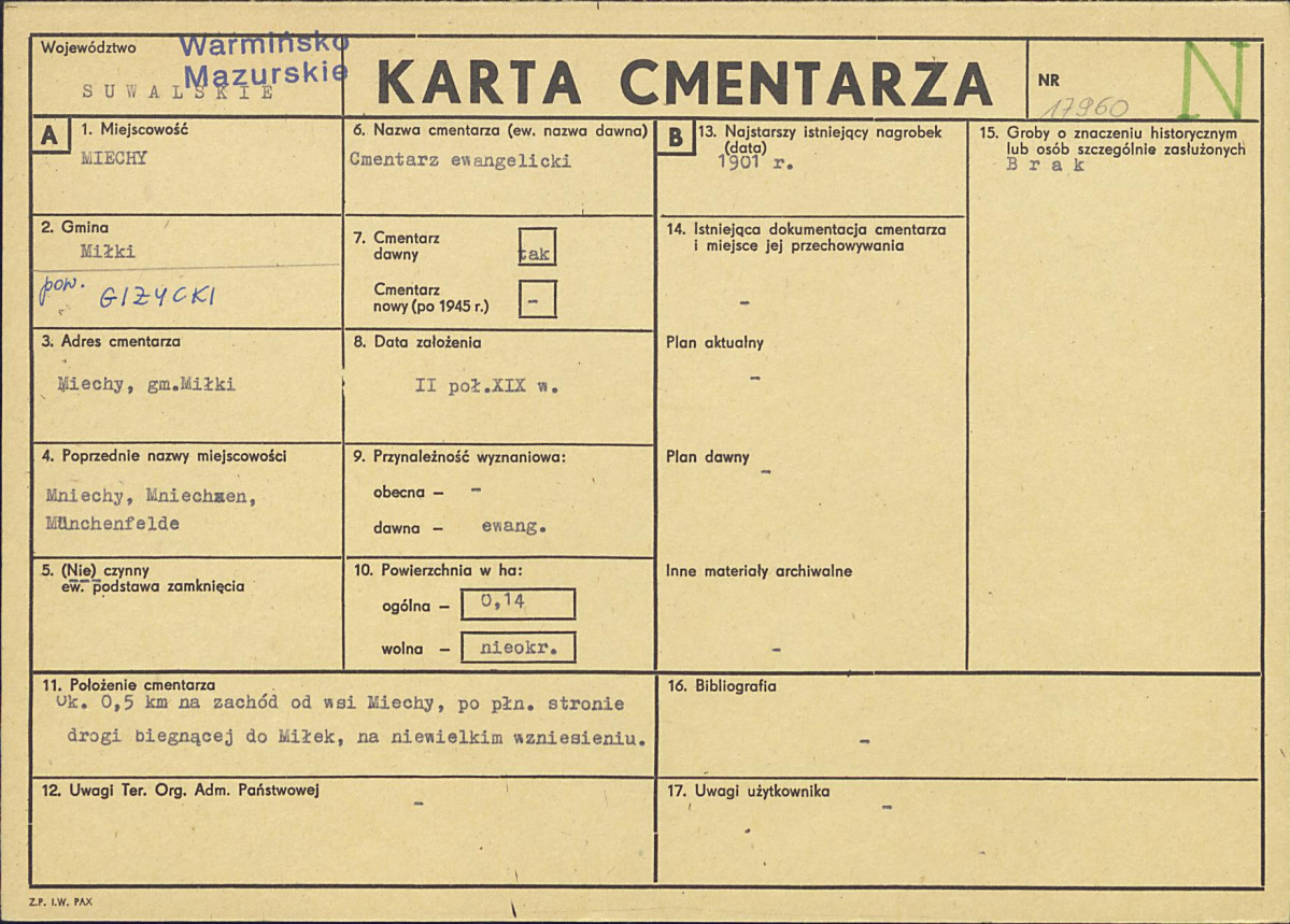 Karta cmentarza, skan nr 1