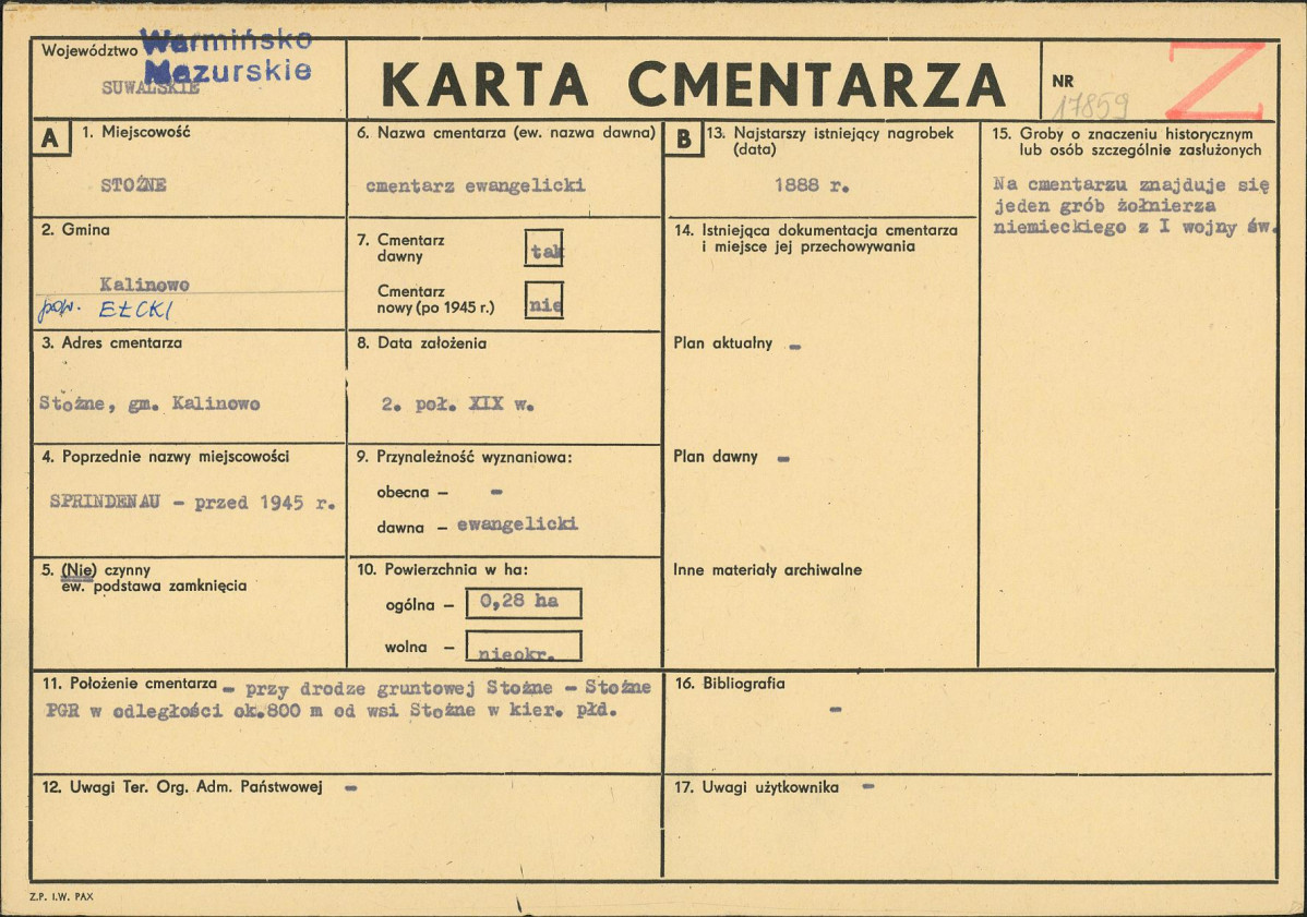 Karta cmentarza, skan nr 1
