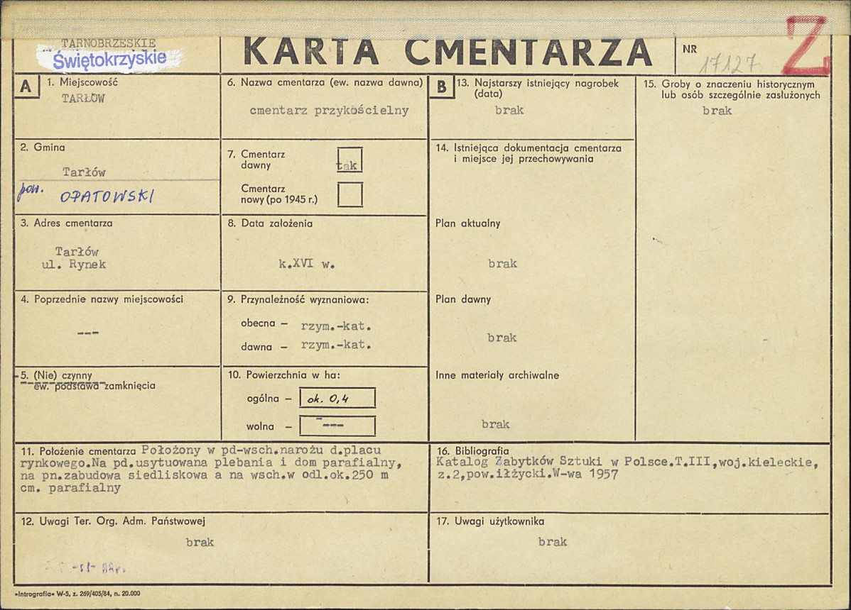 Karta cmentarza, skan nr 1