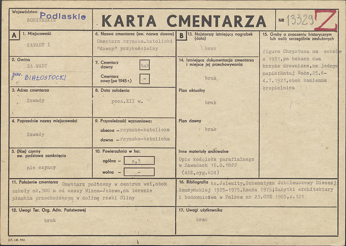 Karta cmentarza, skan nr 1