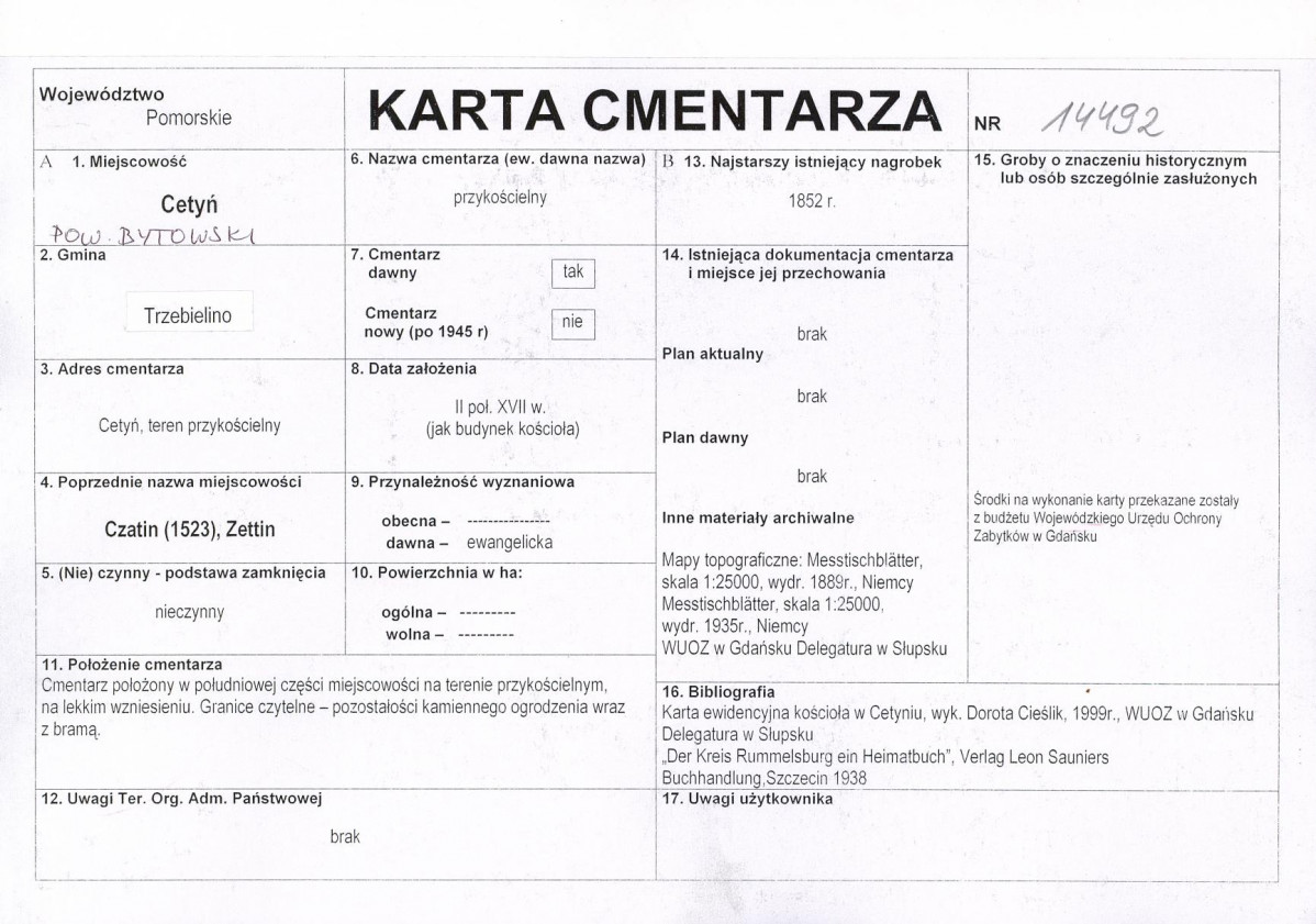 Karta cmentarza, skan nr 1