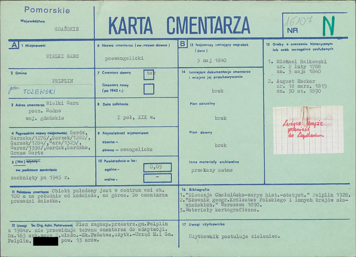 KC - Karta cmentarza, skan nr 1