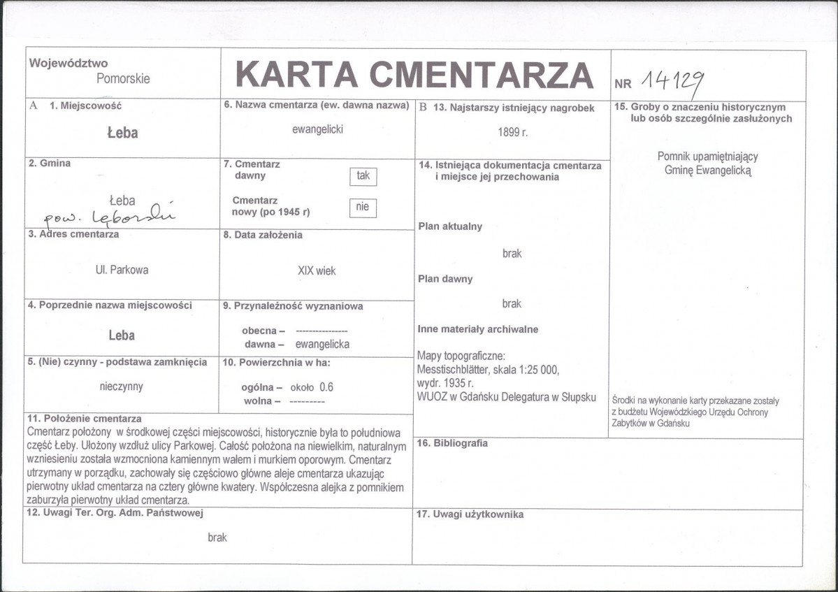 Karta cmentarza, skan nr 1