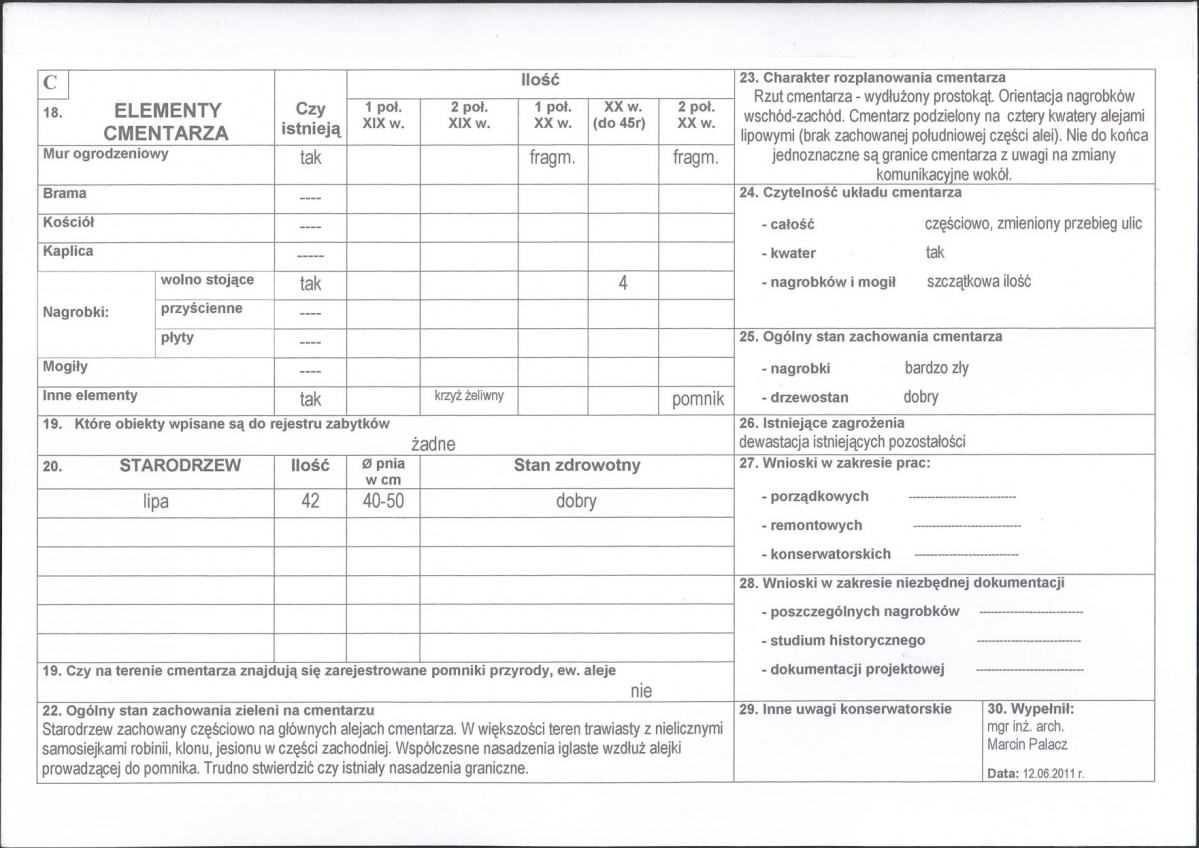 Karta cmentarza, skan nr 2