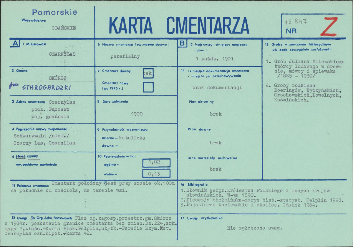 KC - Karta cmentarza, skan nr 1