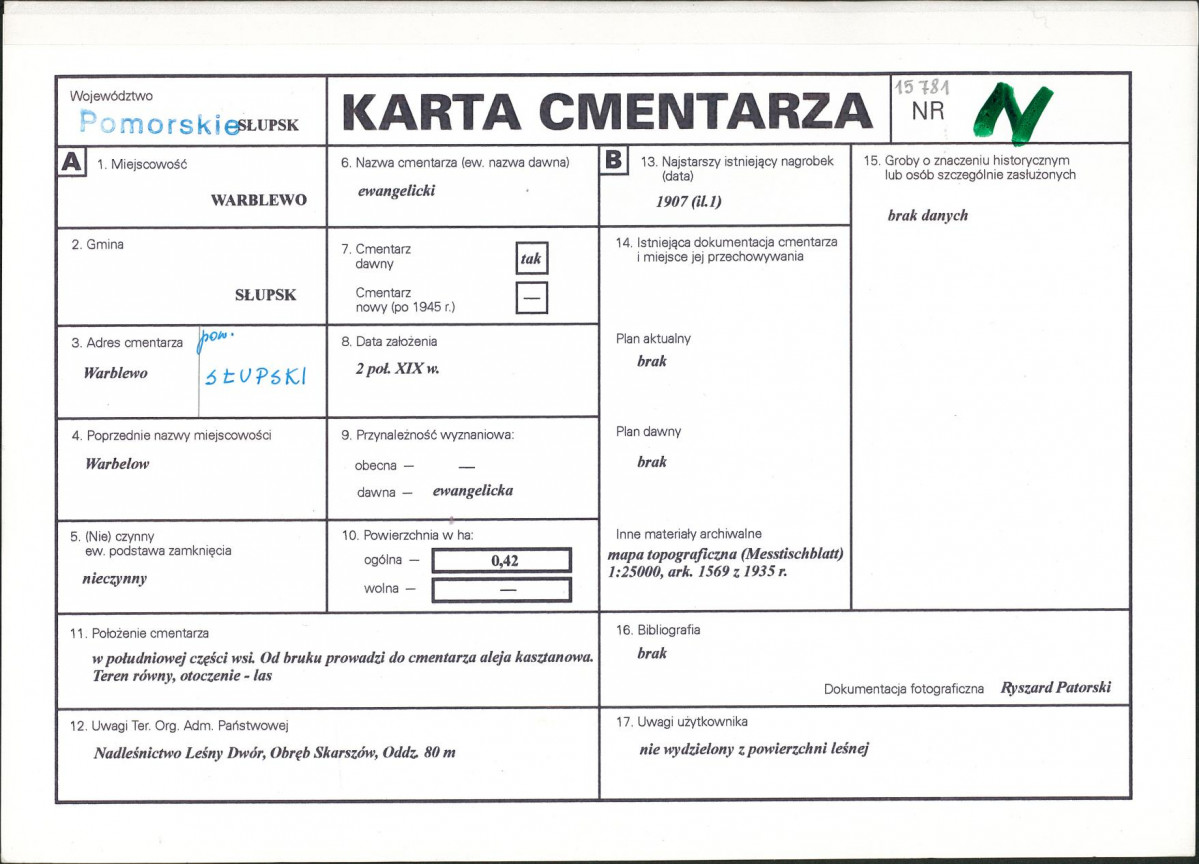 Karta cmentarza, skan nr 1