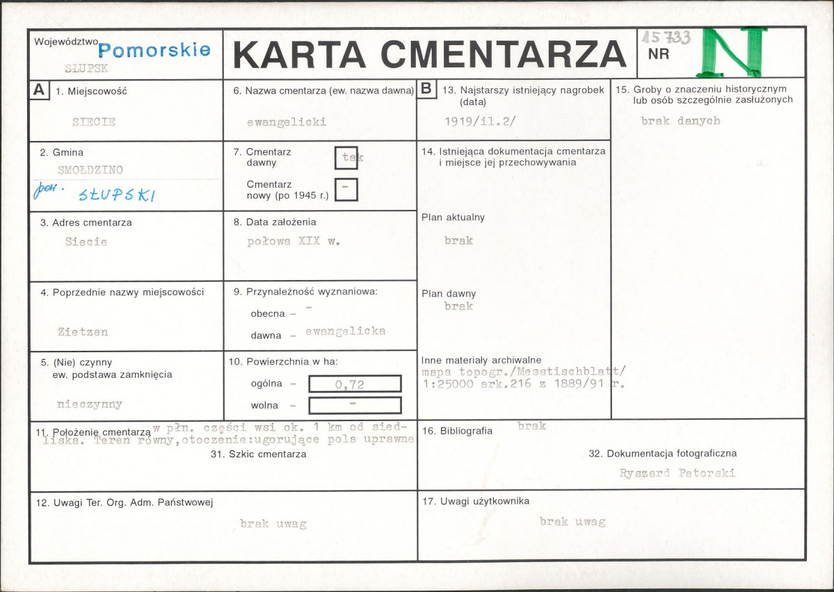 Karta cmentarza, skan nr 1