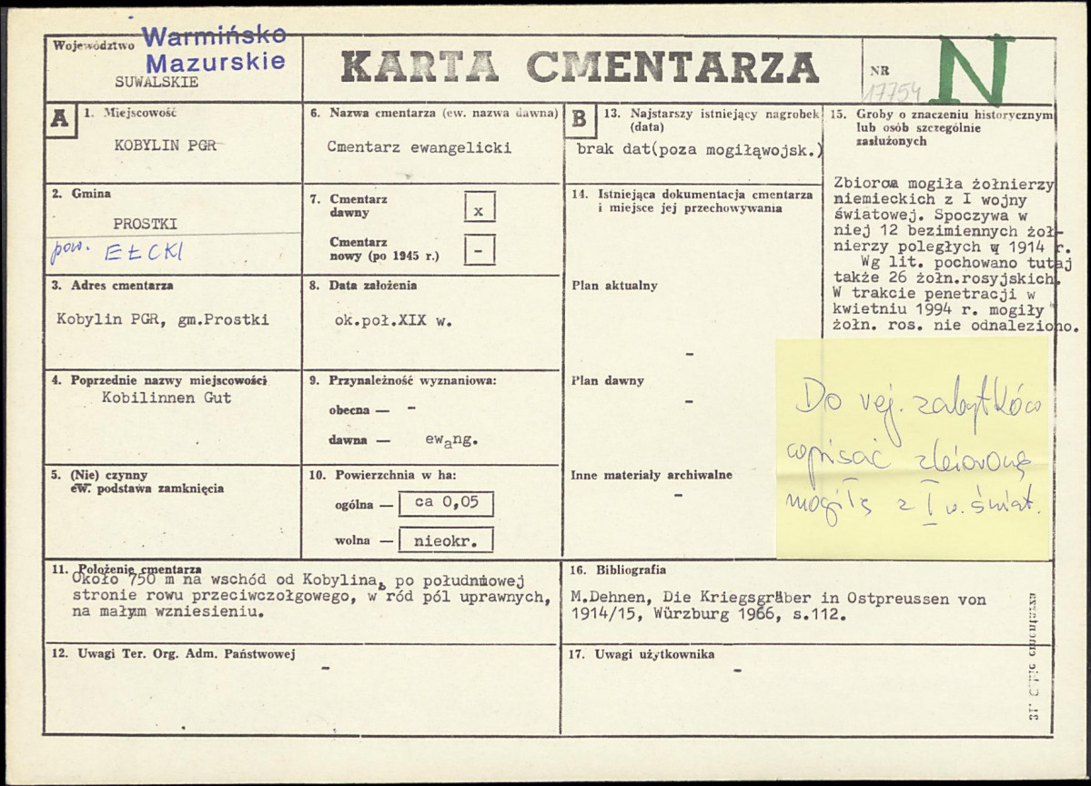 Karta cmentarza, skan nr 1
