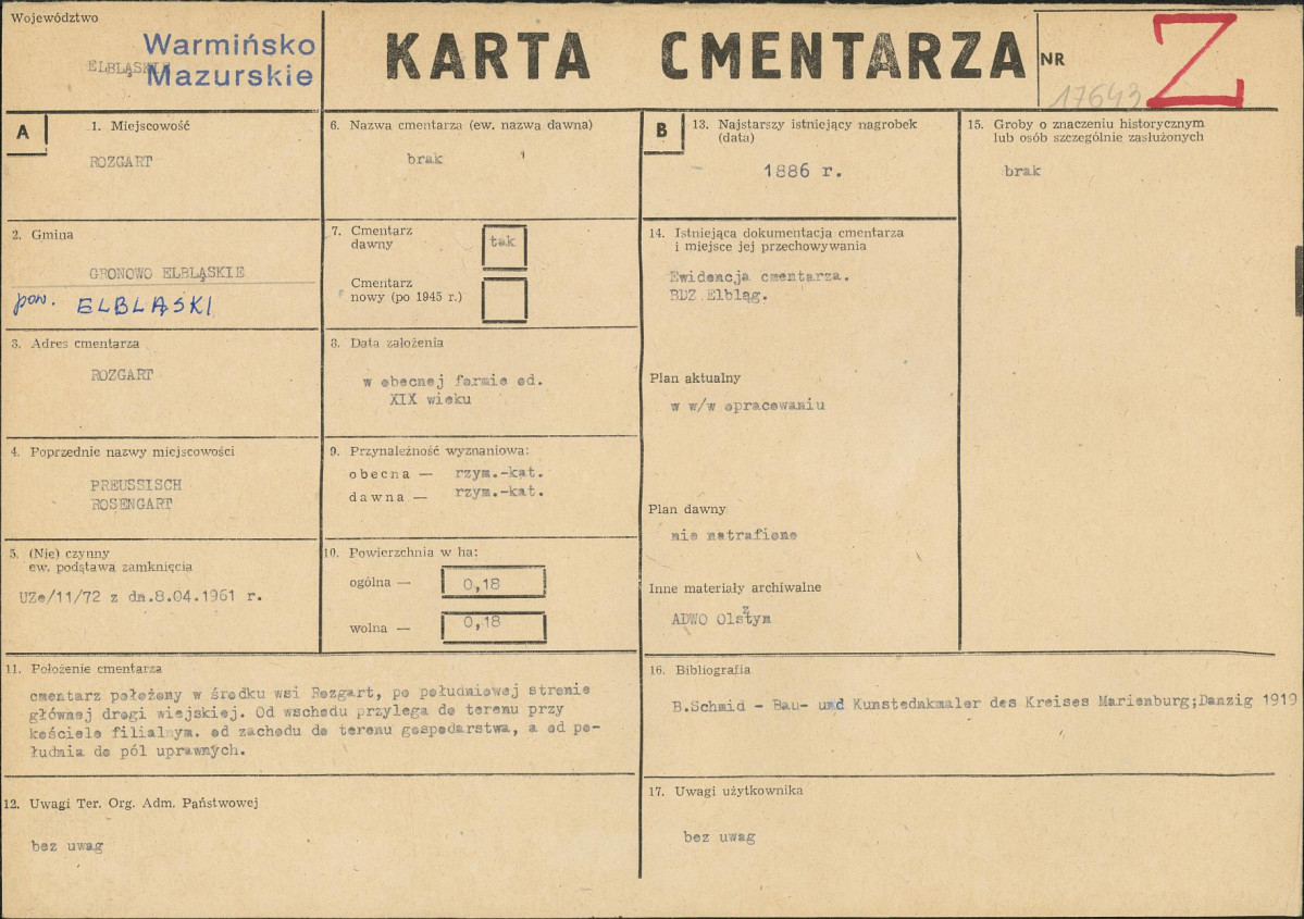 Karta cmentarza, skan nr 1