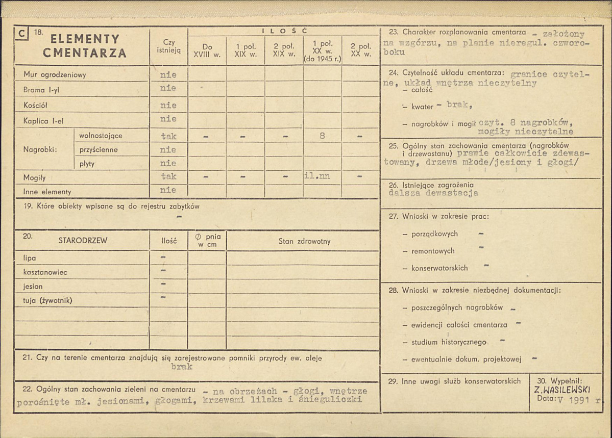 Karta cmentarza, skan nr 2