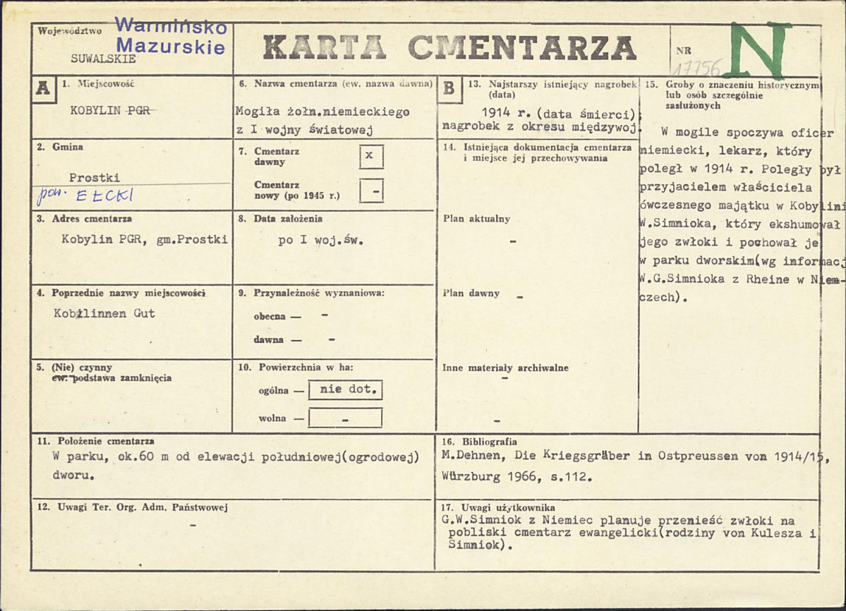 Karta cmentarza, skan nr 1
