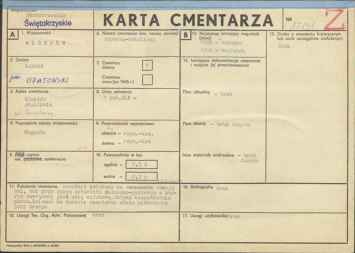 Karta cmentarza, skan nr 1