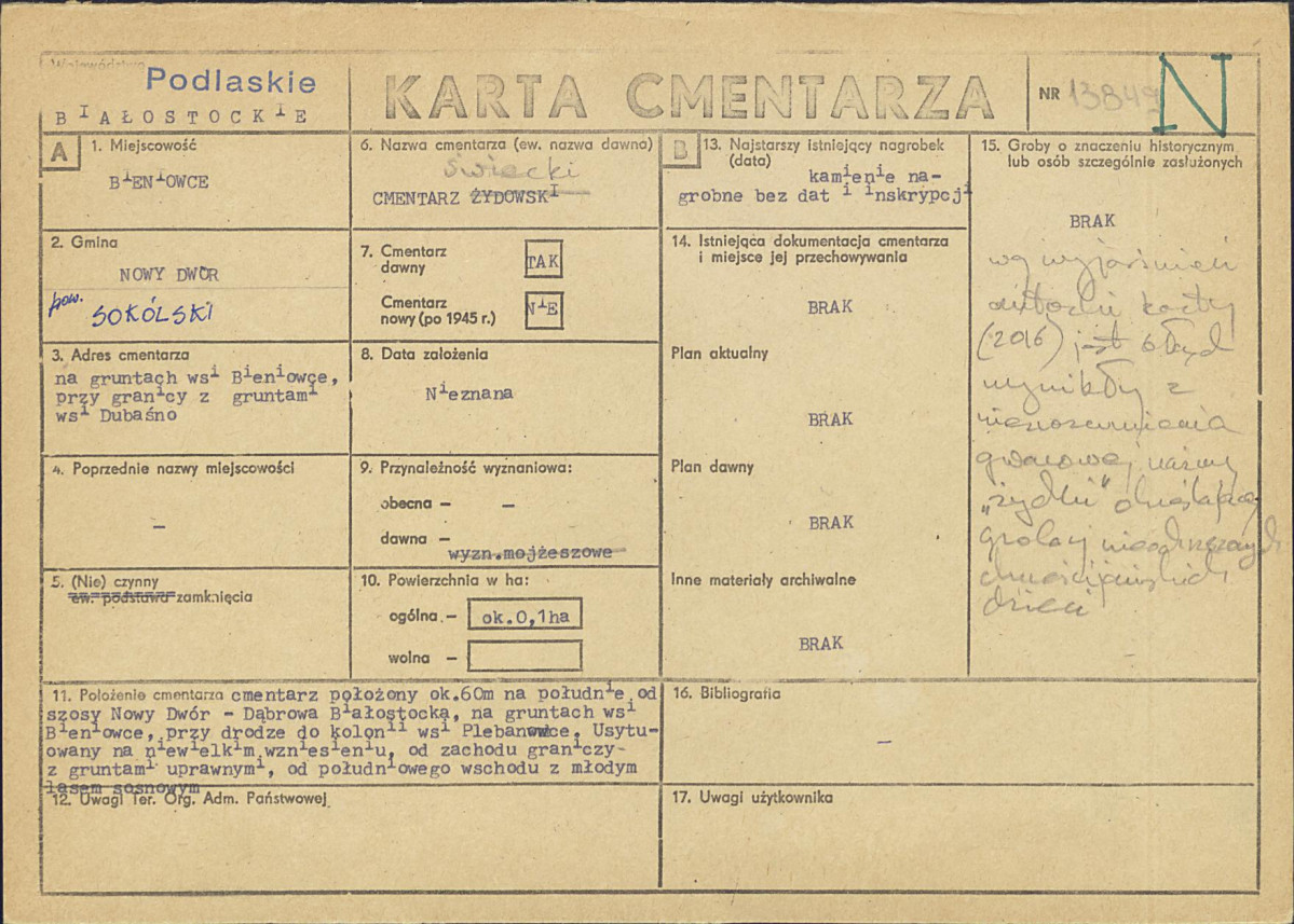 Karta cmentarza, skan nr 1
