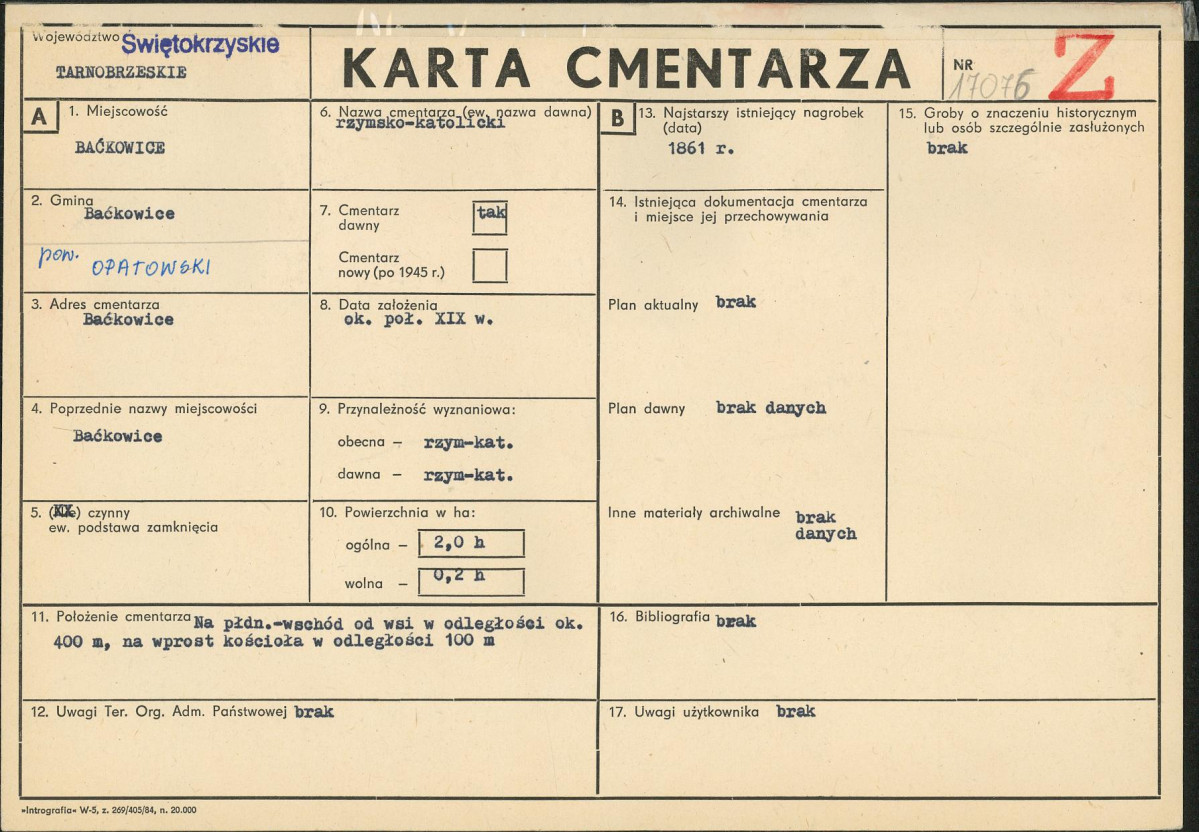 Karta cmentarza, skan nr 1