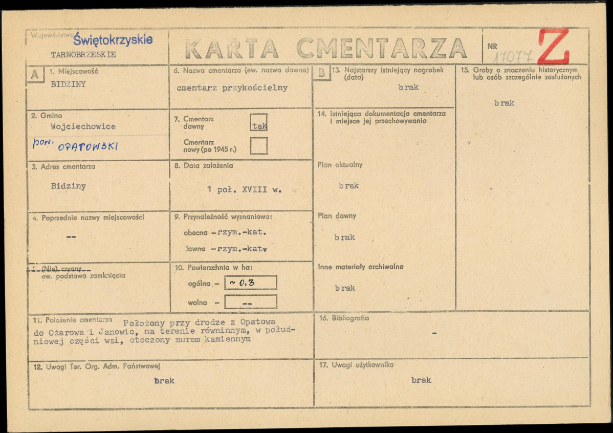 Karta cmentarza, skan nr 1