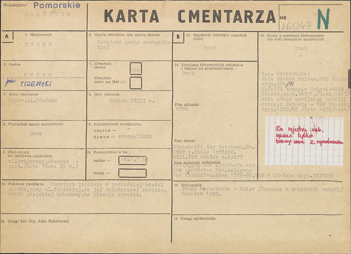 KC - Karta cmentarza, skan nr 1