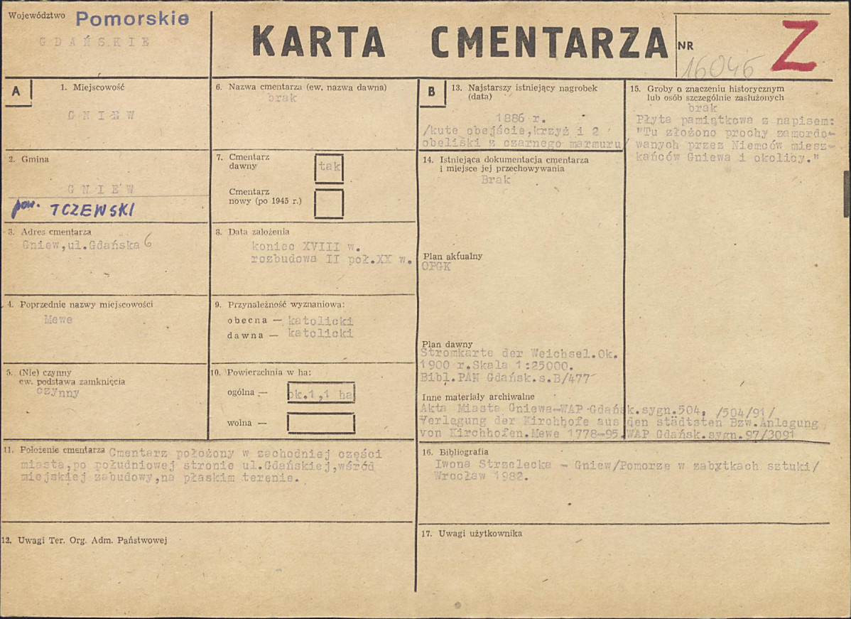 KC - Karta cmentarza, skan nr 1