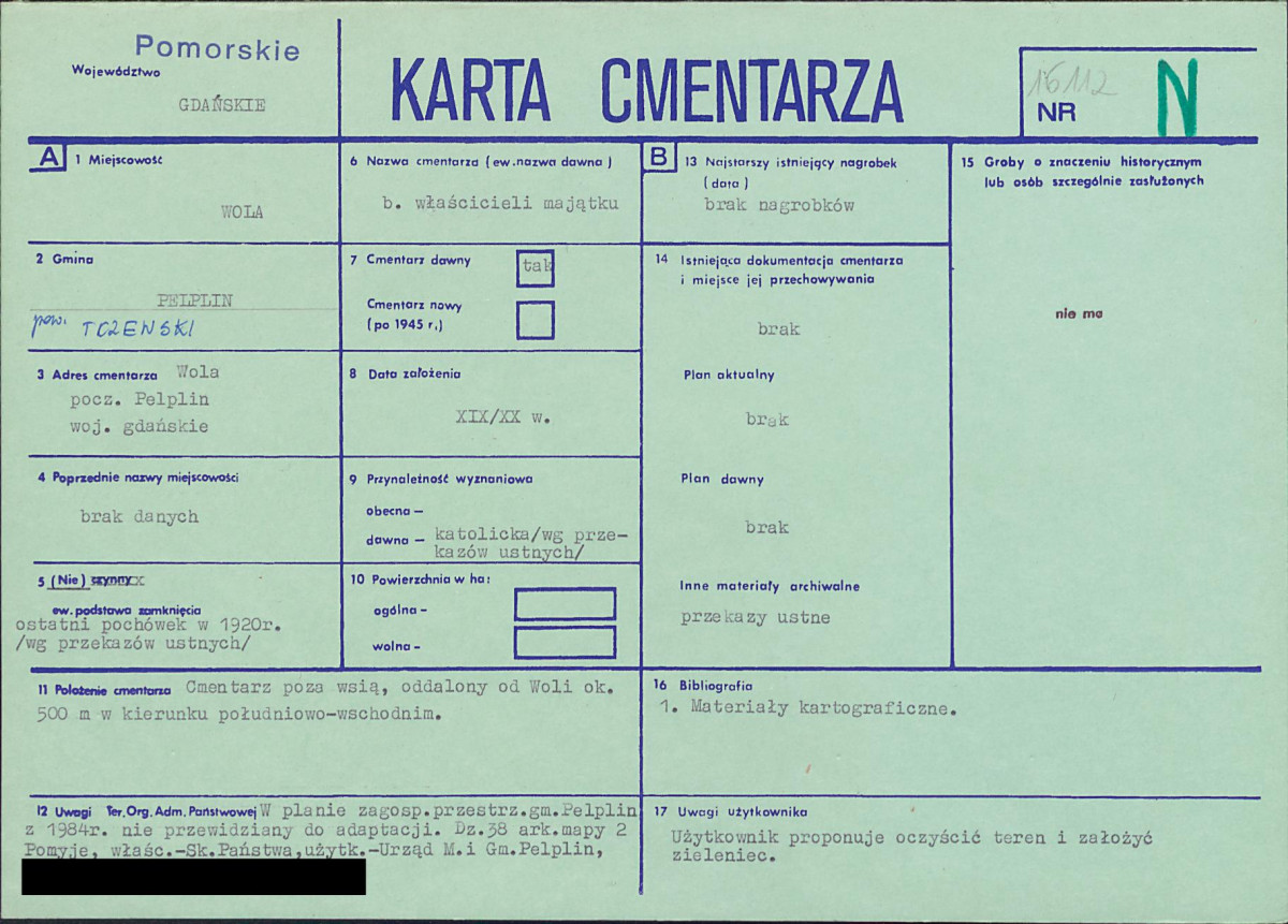 KC - Karta cmentarza, skan nr 1