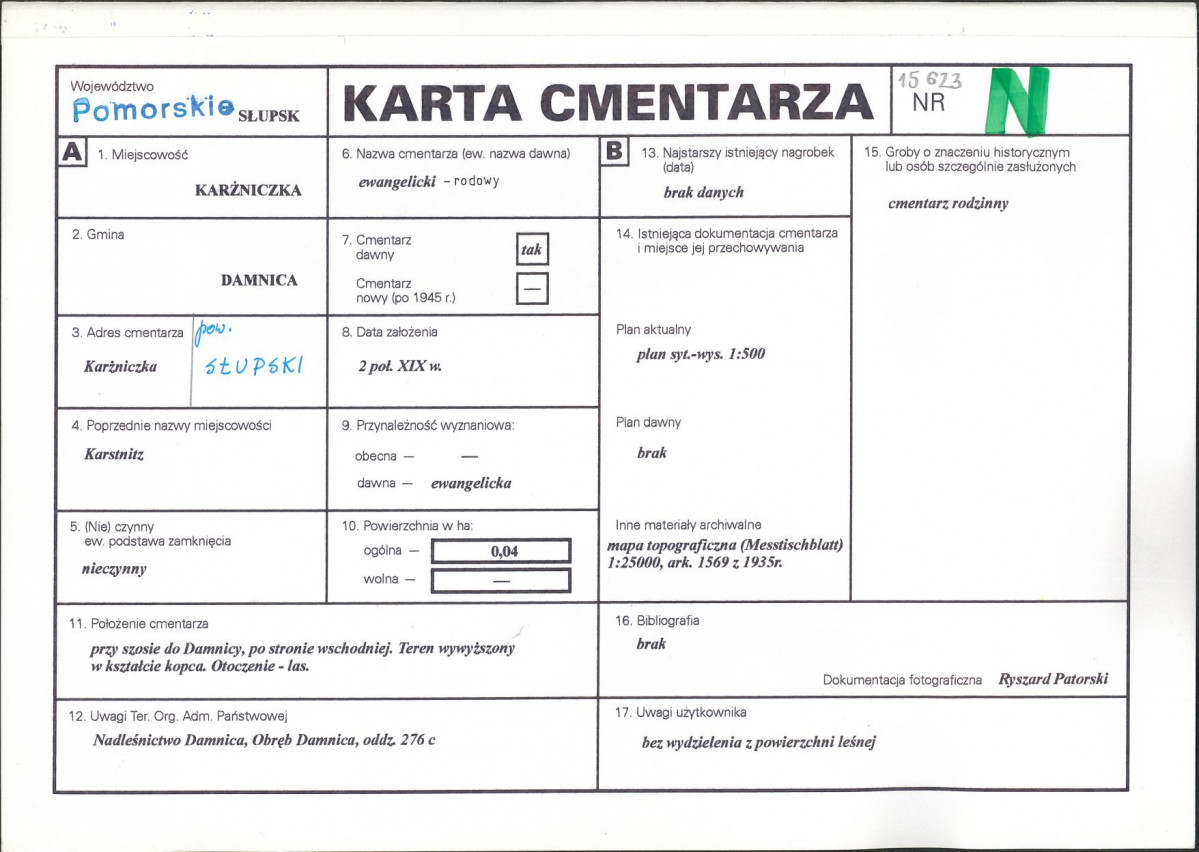 Karta cmentarza, skan nr 1
