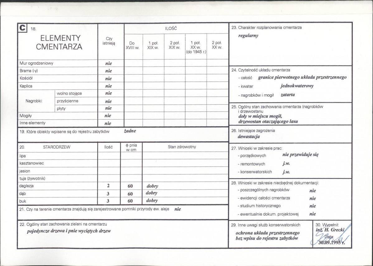 Karta cmentarza, skan nr 2