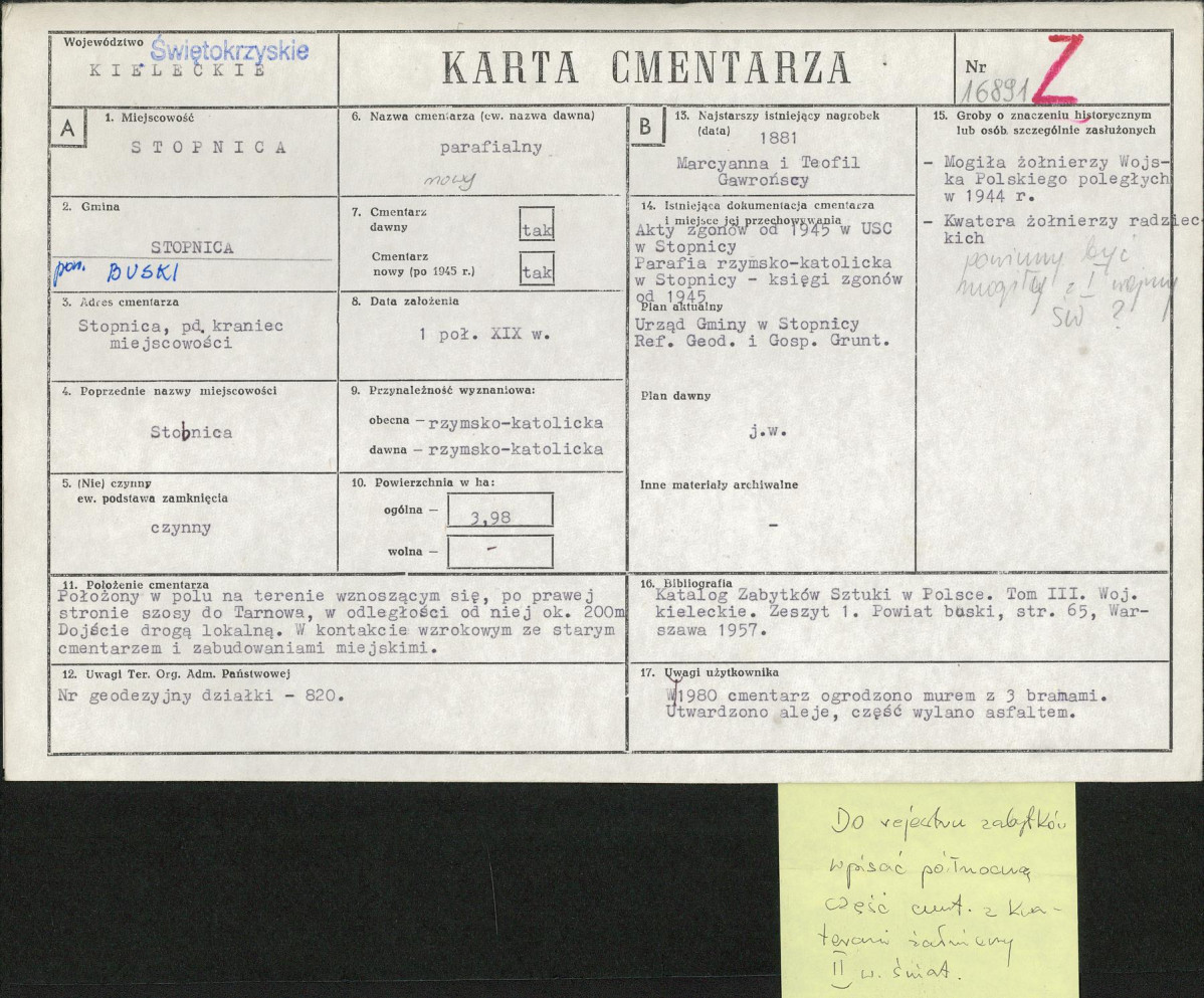 Karta cmentarza, skan nr 1