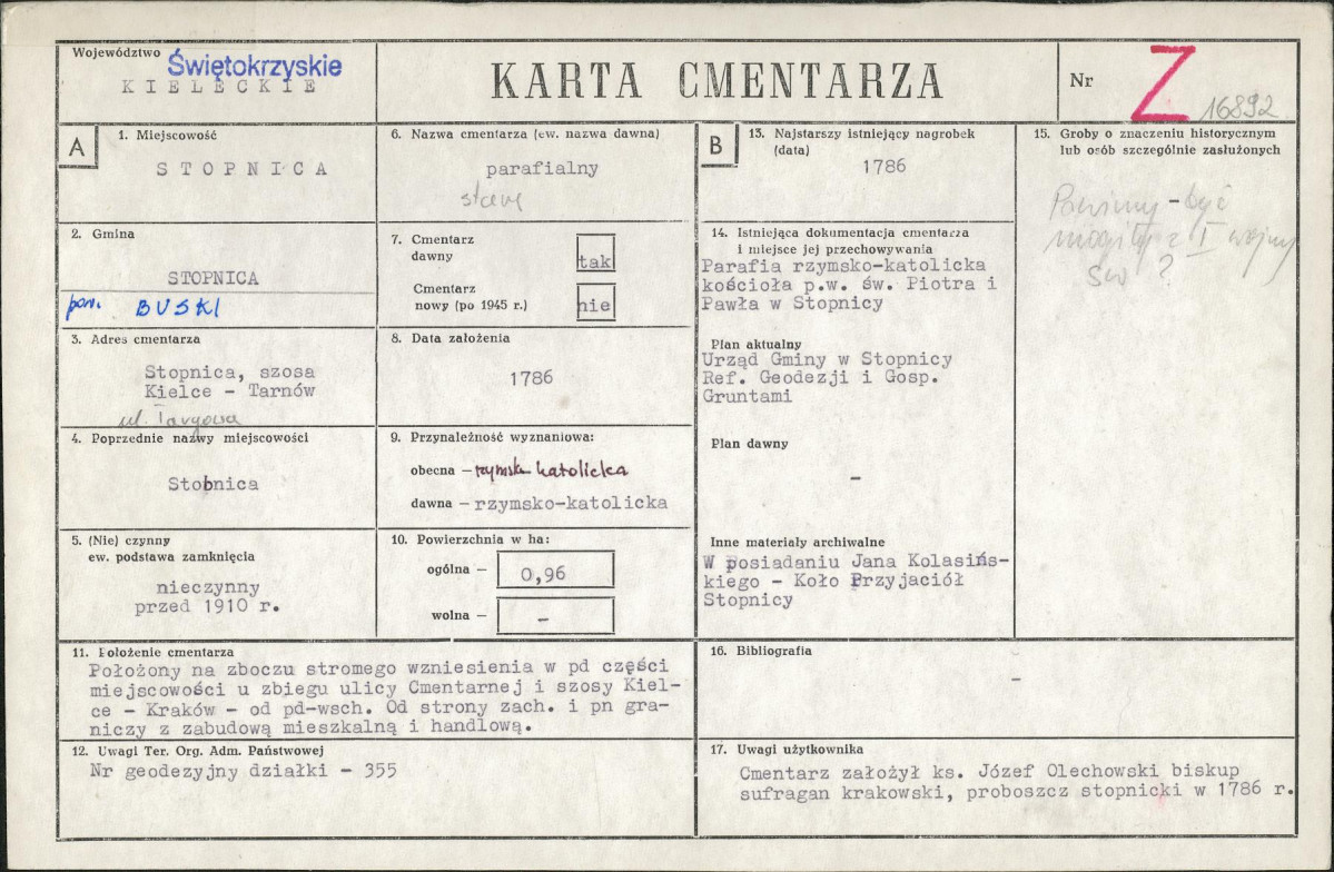 Karta cmentarza, skan nr 1