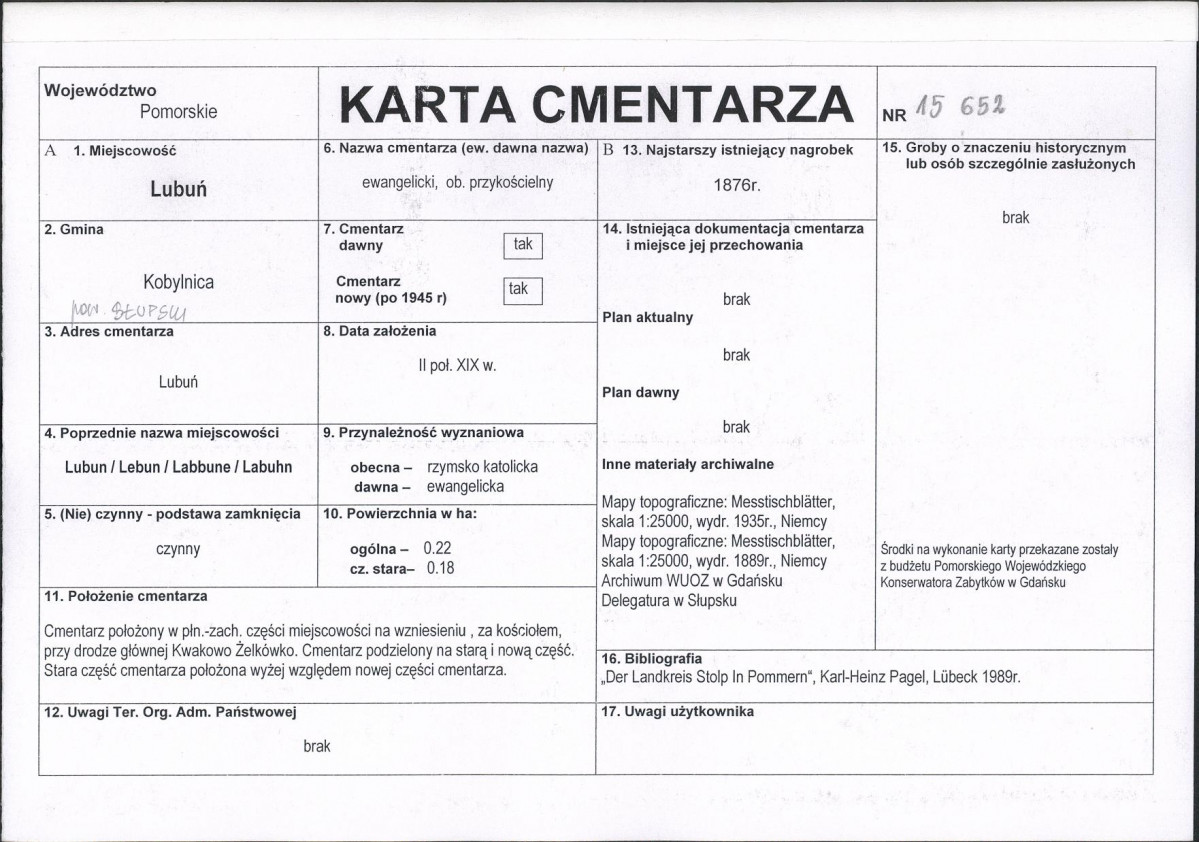 Karta cmentarza, skan nr 1