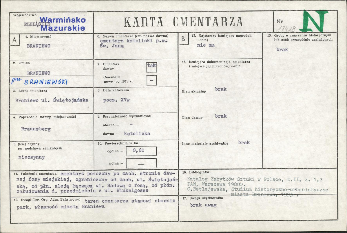 Karta cmentarza, skan nr 1