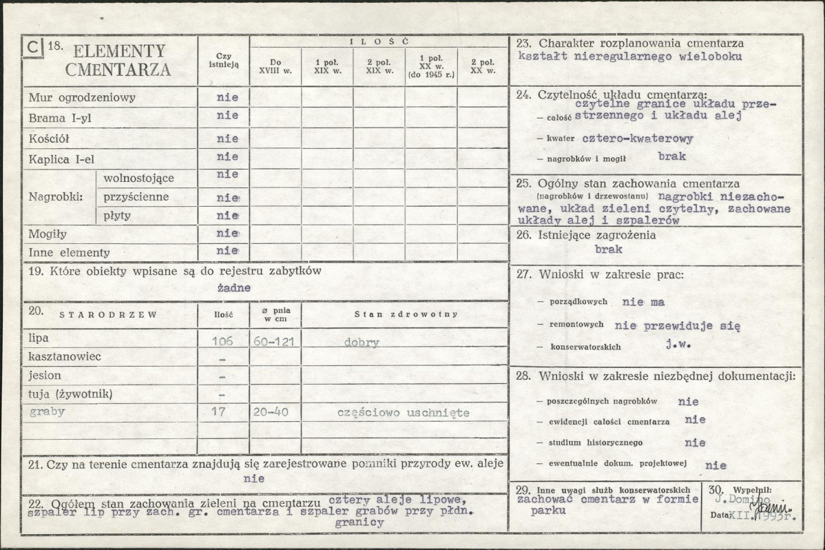 Karta cmentarza, skan nr 2
