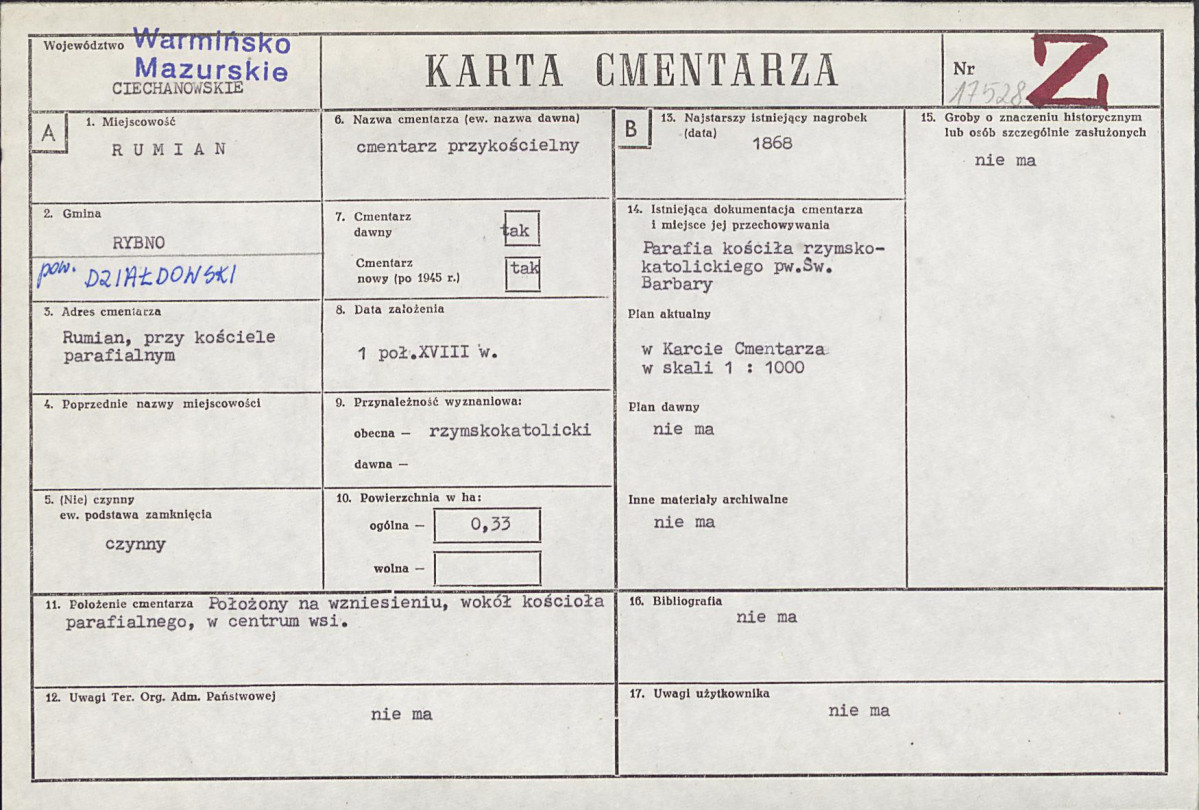 Karta cmentarza, skan nr 1