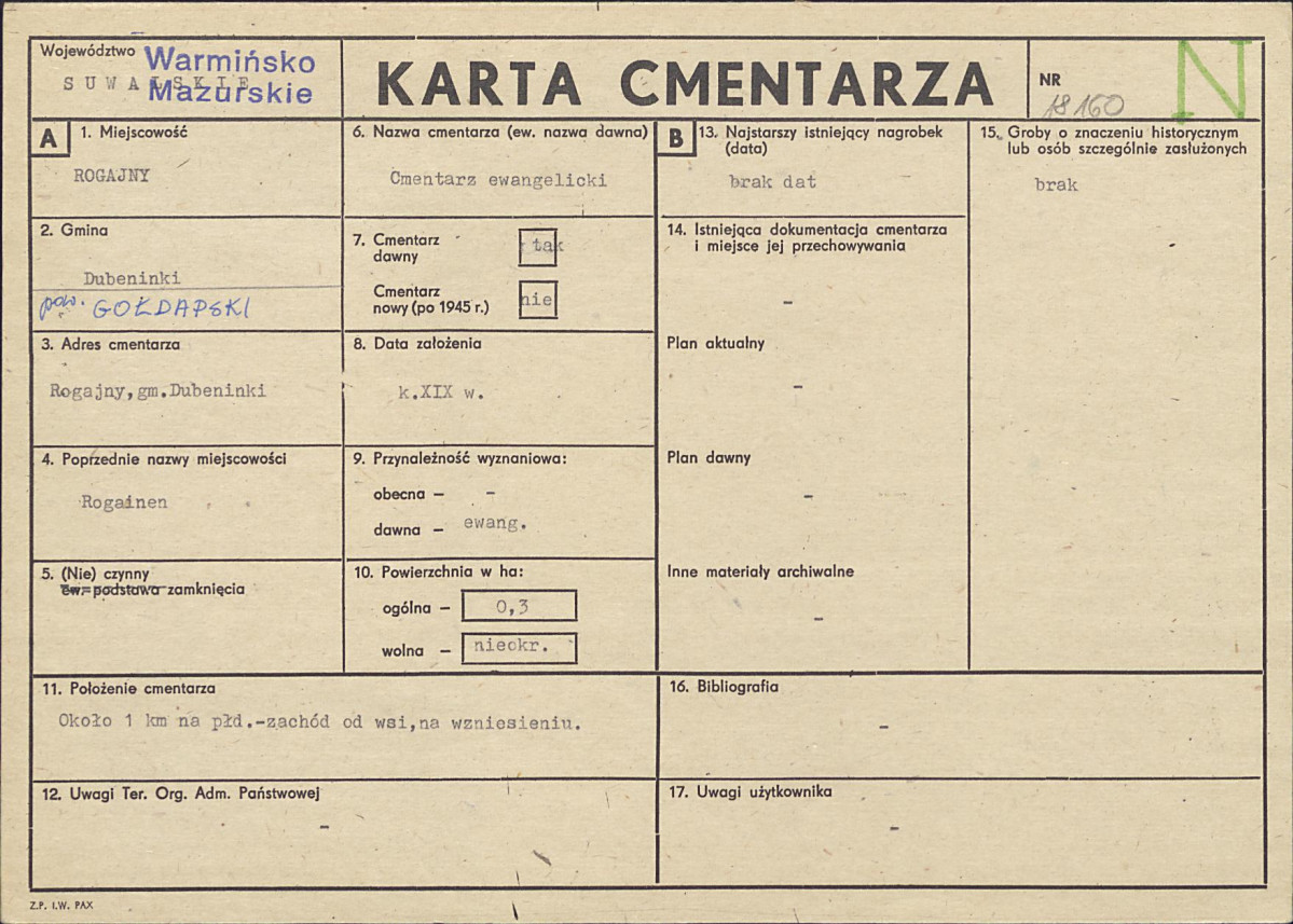 Karta cmentarza, skan nr 1
