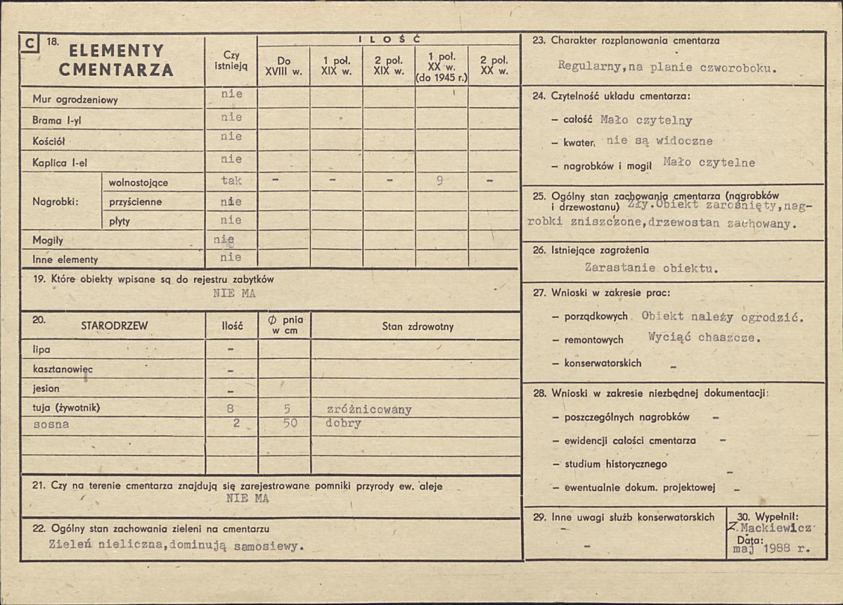 Karta cmentarza, skan nr 2