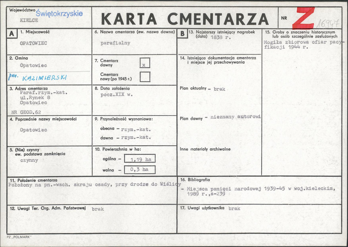 Karta cmentarza, skan nr 1