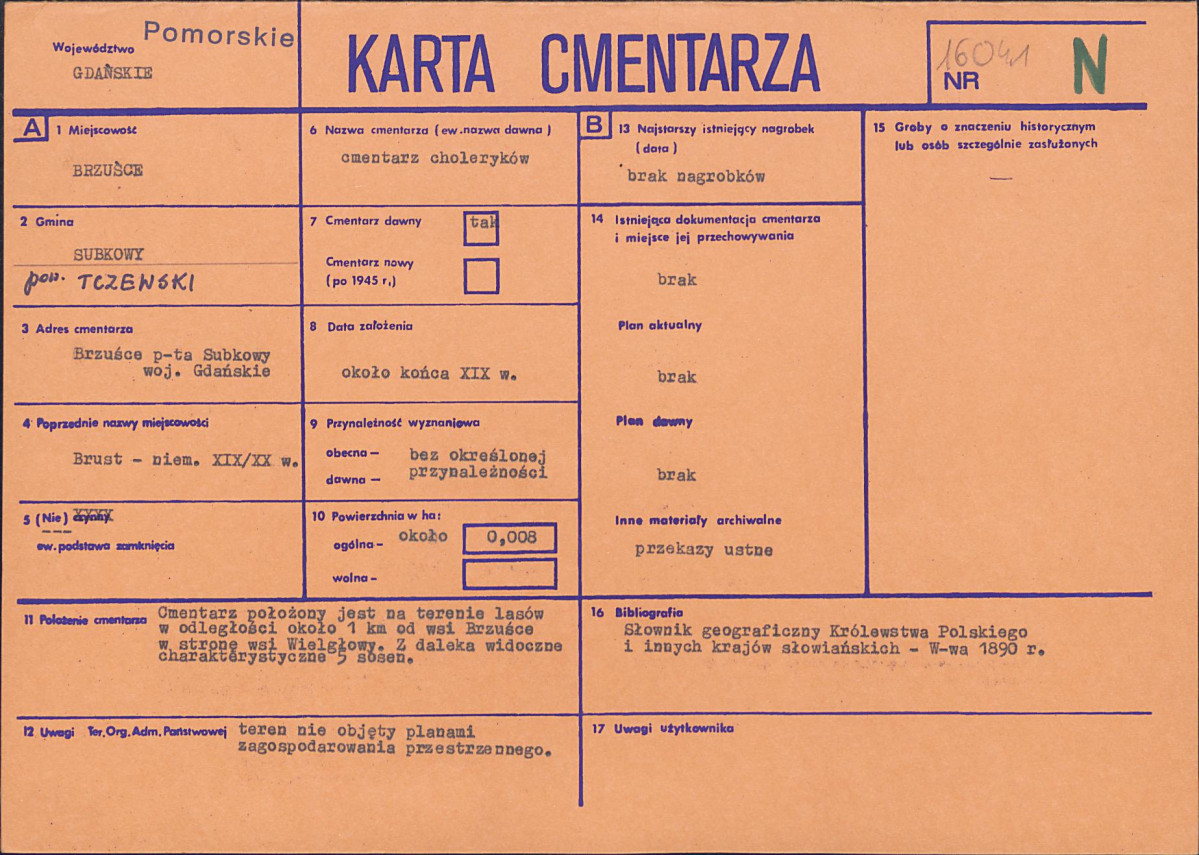 KC - Karta cmentarza, skan nr 1