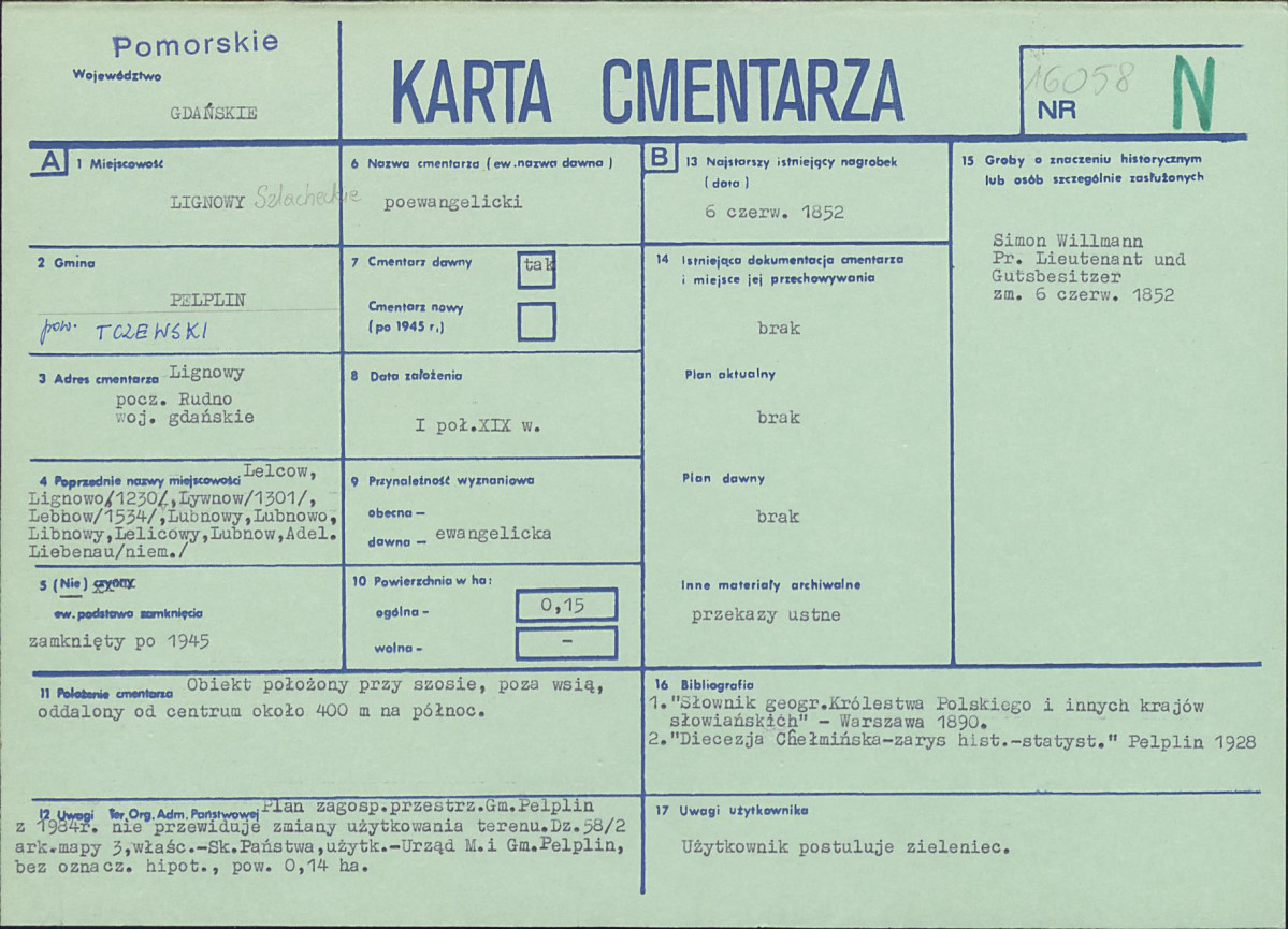KC - Karta cmentarza, skan nr 1