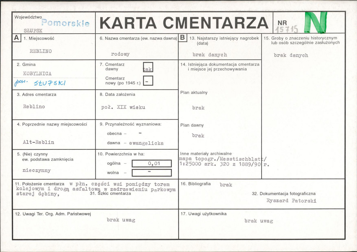 Karta cmentarza, skan nr 1