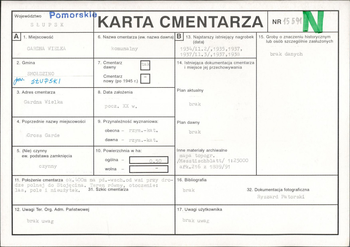 Karta cmentarza, skan nr 1