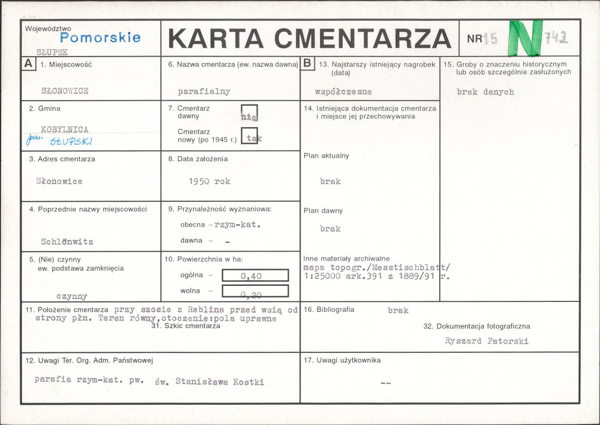 Karta cmentarza, skan nr 1