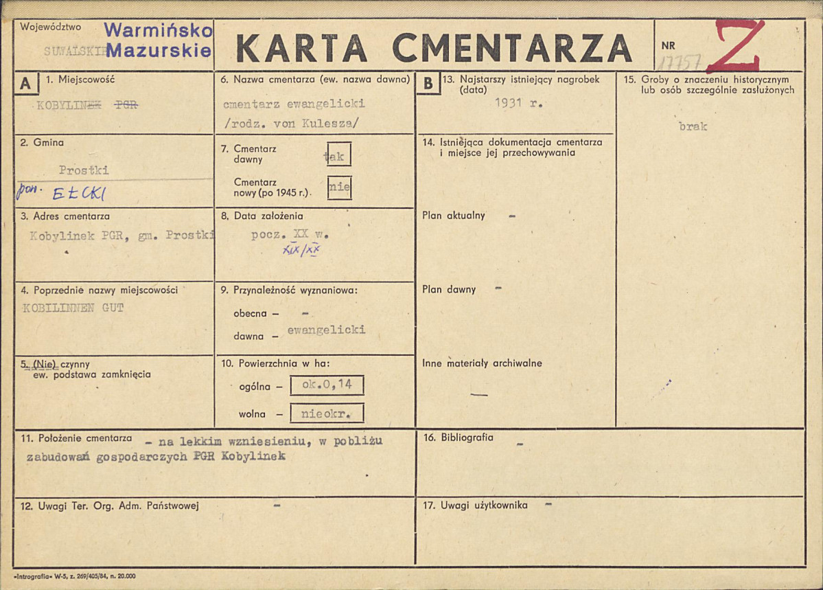 Karta cmentarza, skan nr 1