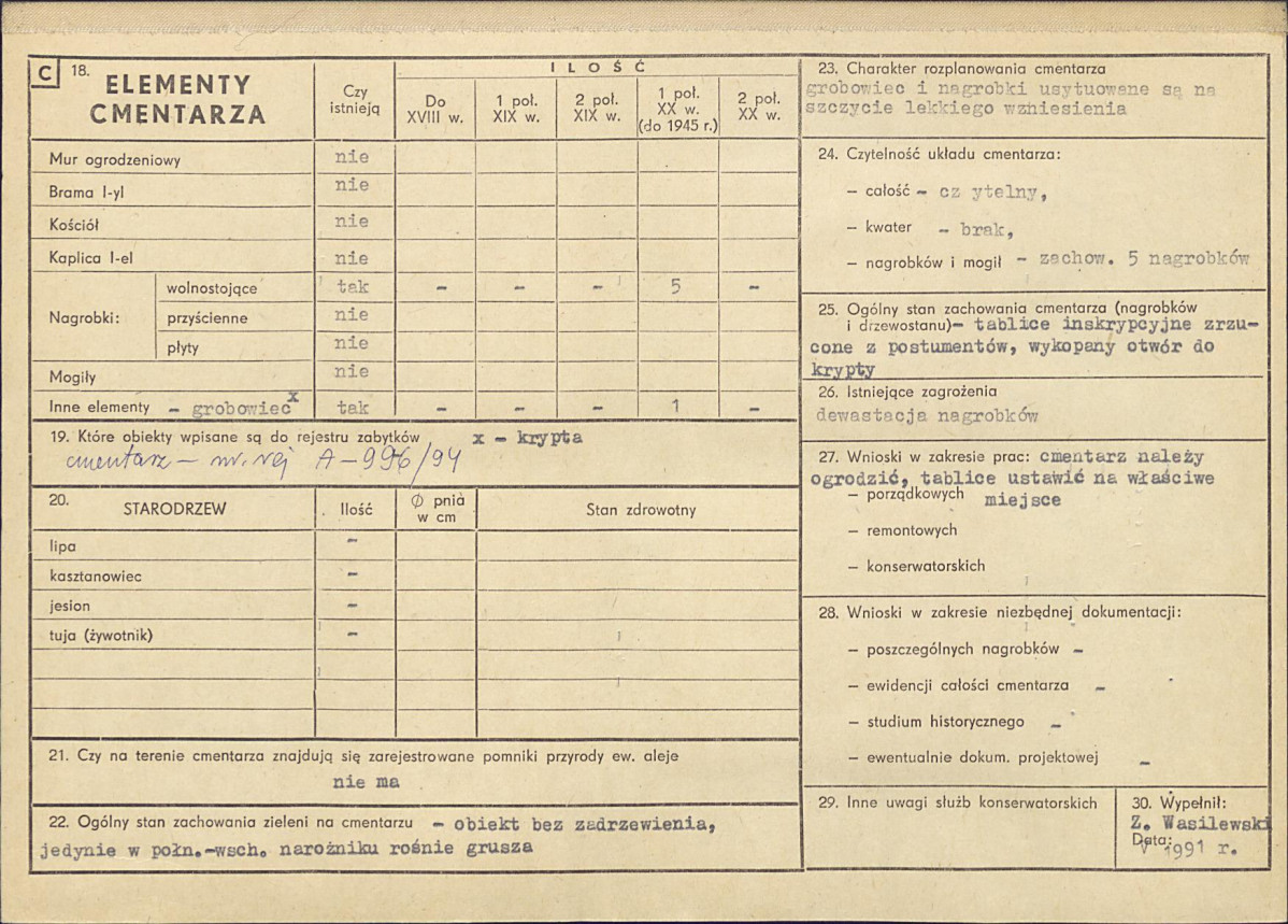 Karta cmentarza, skan nr 2