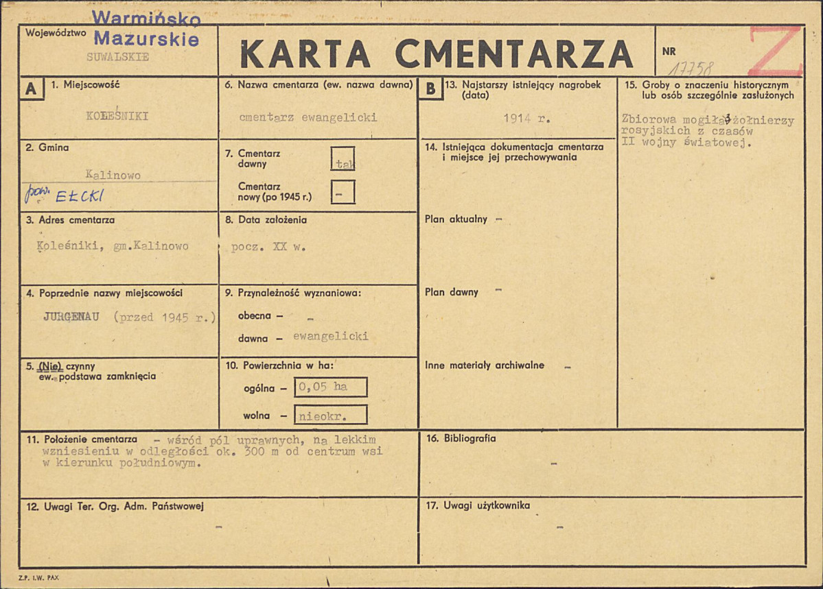 Karta cmentarza, skan nr 1