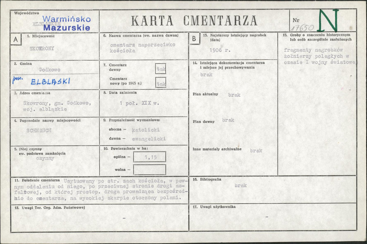 Karta cmentarza, skan nr 1