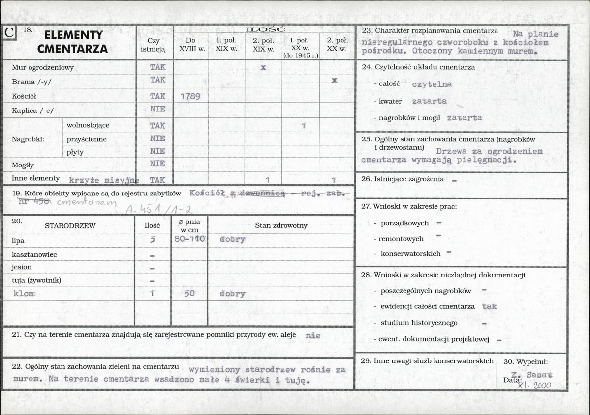 Karta cmentarza, skan nr 2