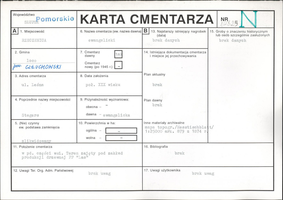 KC - Karta cmentarza, skan nr 1