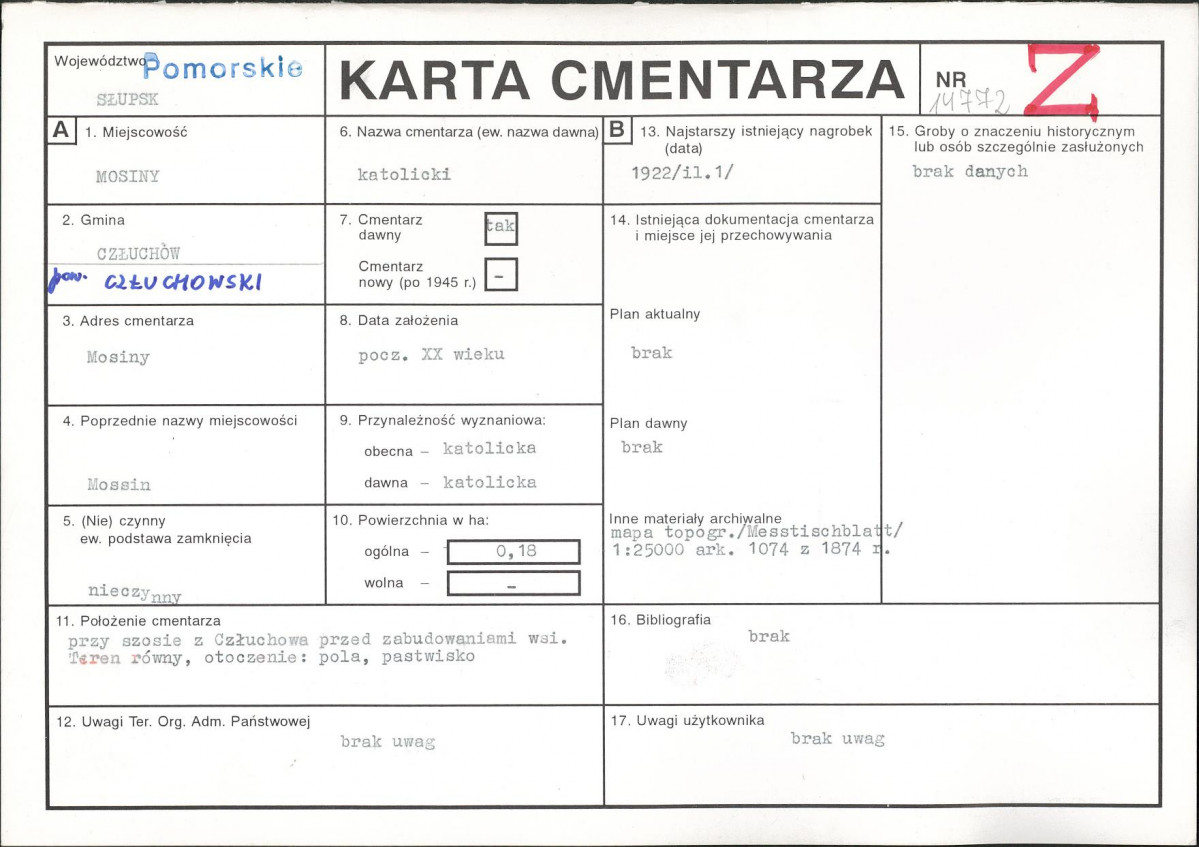 Karta cmentarza, skan nr 1